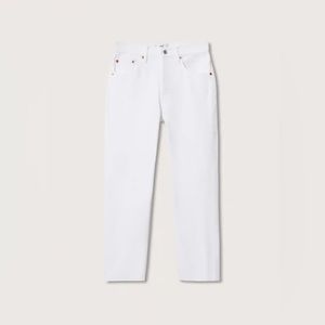 High-Waisted Cropped Straight Jeans